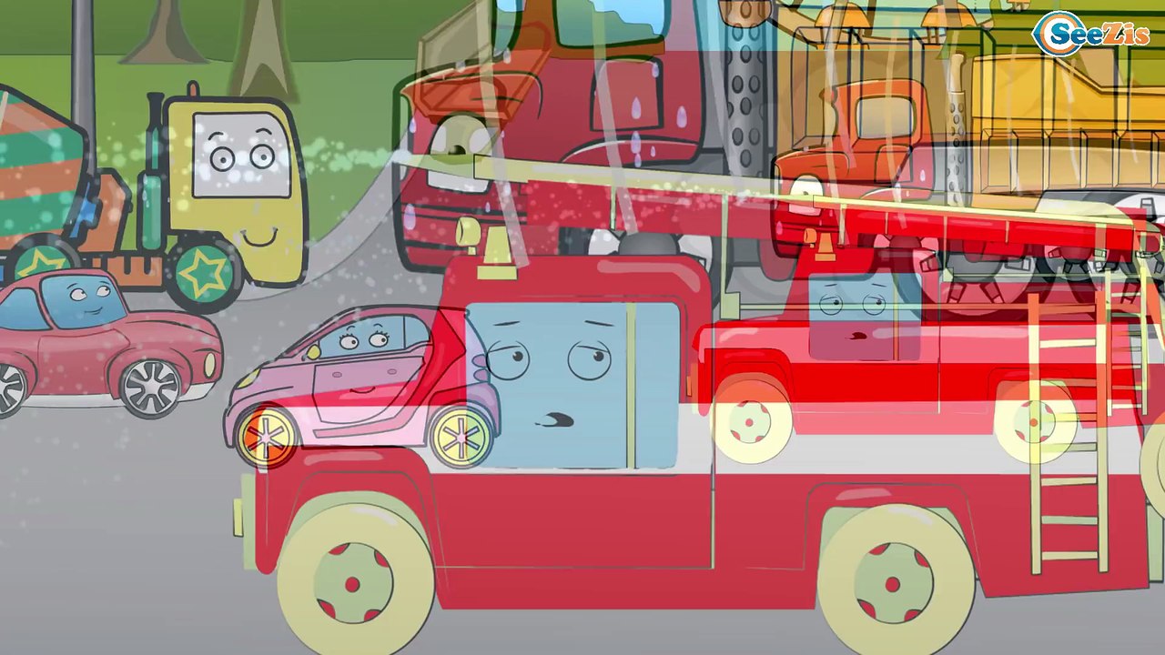 Carritos Para Niños. Camión de bomberos, Camión de basura. Caricaturas de carros. Tiki Taki Camiones