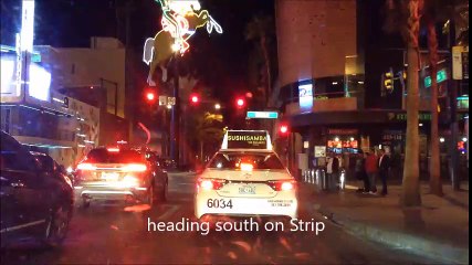 Fast Drive down Las Vegas Strip; North to South; 3am Saturday and very busy