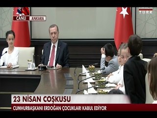 Cumhurbaşkanı Erdoğan çocukları kabul etti