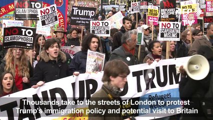 Thousands march against Trump in London