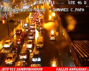 Calles anegadas en Guayaquil. Crédito ECU 911