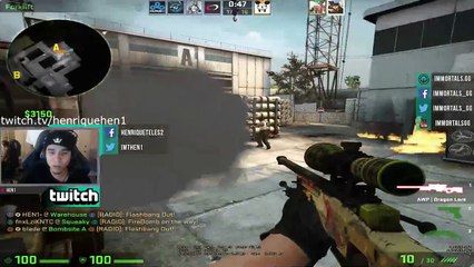 CS:GO - HEN1 INHUMAN PLAY   HILARIOUS REACTION