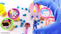 Disney Junior Play-Doh Surprise Eggs Mickey Mouse Sofia Miles Bubble Guppies Frozen Learn Colors!
