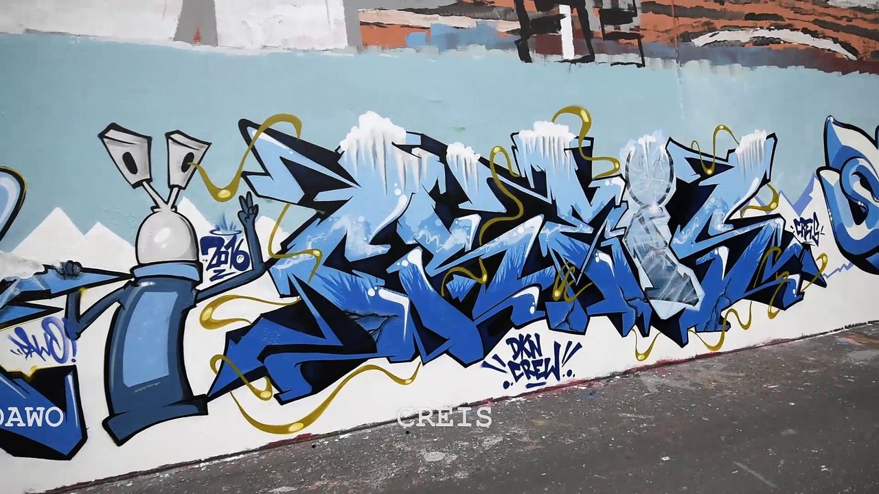 Graffiti Winterwall 2016 Ratswegkreisel Frankfurt