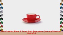 BIA Cordon Bleu 2 Tone Red Espresso Cup and Saucer  Set of 6 68a90c06