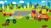 The Yellow Excavator digging a hole - Little Cars & Trucks Construction Cartoons for children Part 2