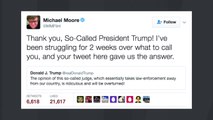 Michael Moore Slams 'So-Called President' Trump On Twitter