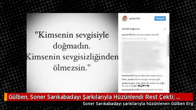 Gülben, Soner Sarıkabadayı Şarkılarıyla Hüzünlendi Rest Çekti: Kapak Olsun!