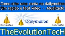 como criar uma conta no dailymotio