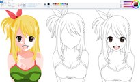 How I Draw using Mouse on Paint  - Lucy Heartfilia Fairy Tail