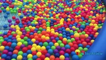 BALLOON POP SURPRISE TOYS CHALLENGE giant ball pit in Huge pool Kinder Egg Disney Cars Toys