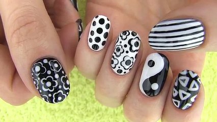 Nail Art in Black and White! Monochrome Nails with MissJenFabulous