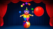 Learn Colors with Colorful funny Clown Juggling Balls - Colours for Children
