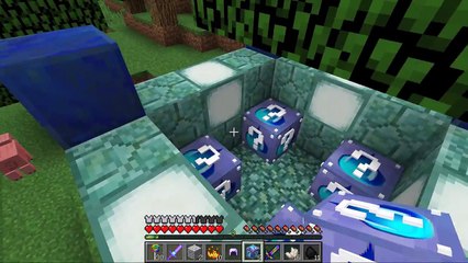 【マインクラフト】ウォーターラッキーブロックから謎のイカ人間でてきた！＆最強装備でウィザーに挑んだらヒドイ結果に！？〔マイクラWater LuckyBlockMOD〕-hW0maHabGPc