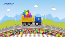Trucks for kids. Dump Truck. Surprise Eggs. Learn Fruits. Video for children.