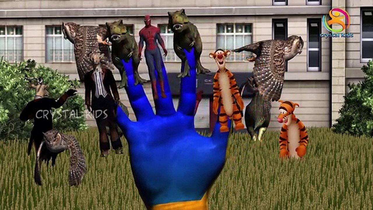 Finger family 3d Animals spider man Dinosaurs Nursery Rhymes collection