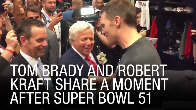 EXCLUSIVE: Tom Brady and Robert Kraft Share A Moment After Super Bowl 51