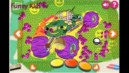Blaze and Monster Machine New Color game. Kids color
