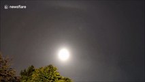 Weather conditions make lunar halo appear over Abbeylands, Ireland