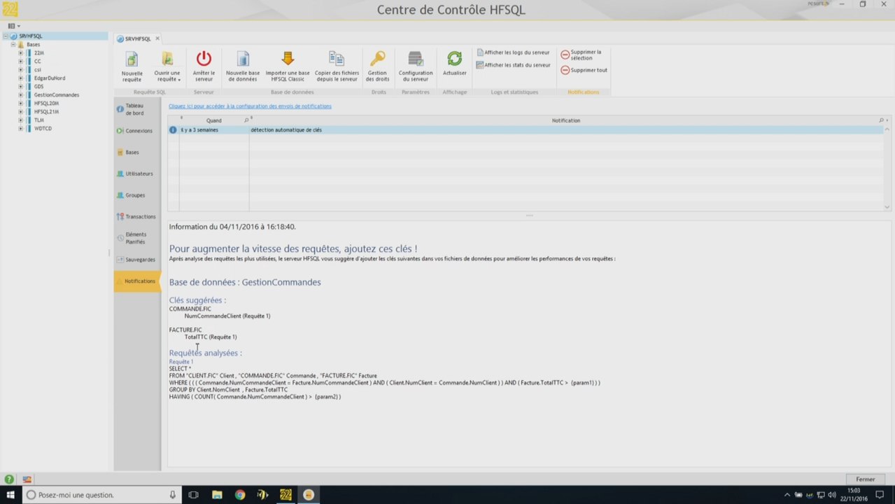 HFSQL : optimisation des requêtes