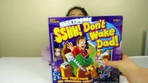 Dont Wake Daddy Kids & Family Game night BOARD GAME Unboxing with Kinder Surprise Eggs