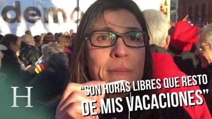 Los manifestantes en el juicio de Artur Mas por el 9-N