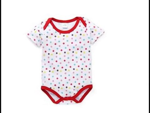 White Red Half Sleeves Rompers Dots Print