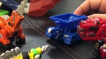 DinoTrux Toys Ty-Rux Meets Revvit - Tarpit Rescue Toy Story From S1 DinoTrux Episode 1 Ty and Revvit