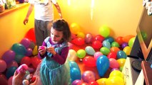 Giant Balloon POP: Elsa vs Iron Man surprise egg and balloons popping challenge
