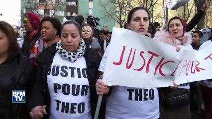 Aulnay-sous-Bois: au moins 500 personnes marchent en scandant "justice pour Théo"