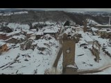 Amatrice (RI) - Terremoto, zona rossa sorvolata dal drone (25.01.17)