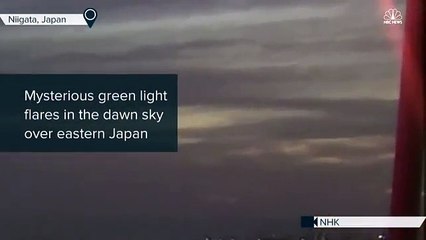 Mysterious Green Object Across Dawn Sky in Japan