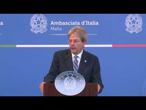 Malta - Conferenza stampa del Presidente Gentiloni (03.02.17)
