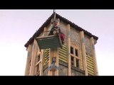 Norcia (PG) - Terremoto, prosegue messa in sicurezza campanile (28.01.17)