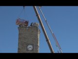 Amatrice (RI) - Terremoto, resti pericolanti della torre civica (31.01.17)