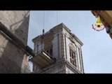 Norcia (PG) - Terremoto, proseguono lavori per chiesa S.Maria Argentea (22.01.17)