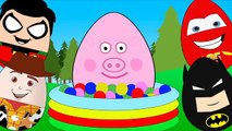 New Surprise Eggs Kids Ball Pit Peppa Pig Batman Woody Lightning McQueen Robin Toy Video #Animation