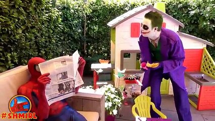 BAD Baby JOKER and Joker DAD pranks Spiderman | Joker Dad turns into Bad Joker Boy Superhero movies