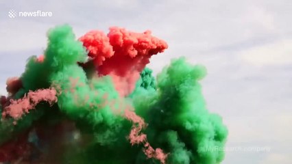 Man uses drones to launch fireworks