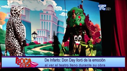 Don Day lloró de la emoción al ver el teatro lleno durante su obra