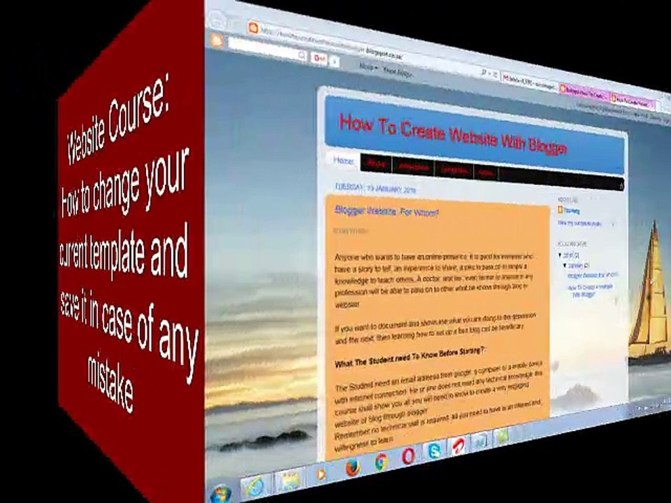 Website Course. How to change your current template and save it in case of any mistake