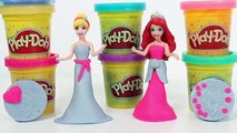 Play Doh Cinderella Playset Princess Ariel Little Mermaid Disney Princess Magiclip Dolls Toys