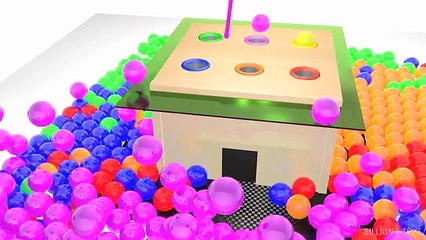 Learn Colors Collection 3D Hammer Balls & Baby bath Learning! colours for children kids Toddlers