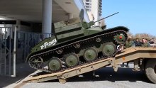 Loading T60 Soviet Light Tank on a Trailer