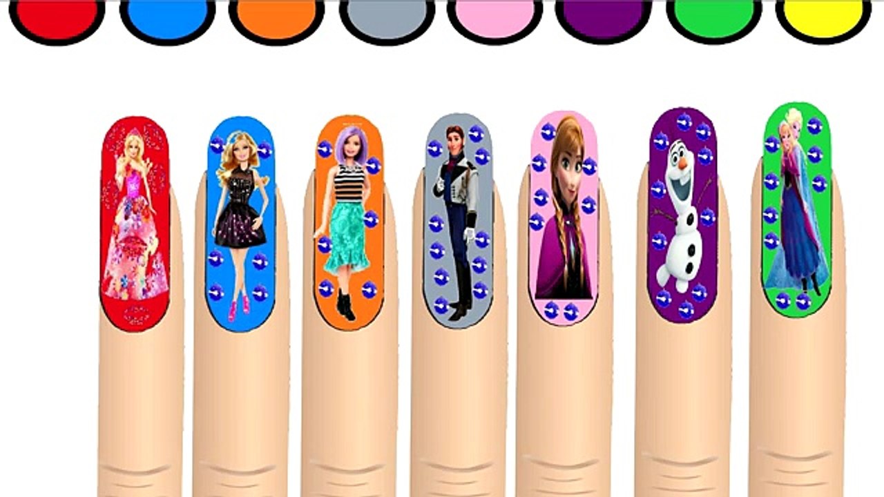 Learn Colors Nail Art Desing - Colours for Children Coloring Pages
