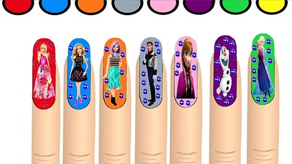 Learn Colors Nail Art Desing - Colours for Children Coloring Pages