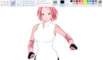 How I Draw using Mouse on Paint - Sakura Haruno
