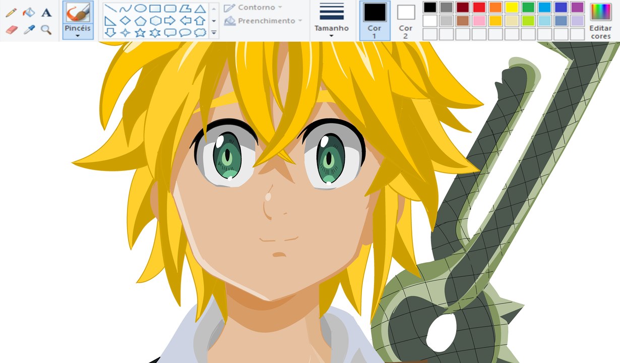 Desenhando Anime no Paint - Meliodas - Nanatsu no Taizai - YouTube