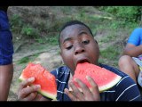 No talking ASMR - Watermelon Eating sound, Mouth sounds (Binaural)