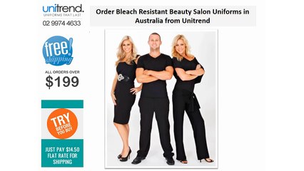 Order Bleach Resistant Beauty Salon Uniforms in Australia from Unitrend